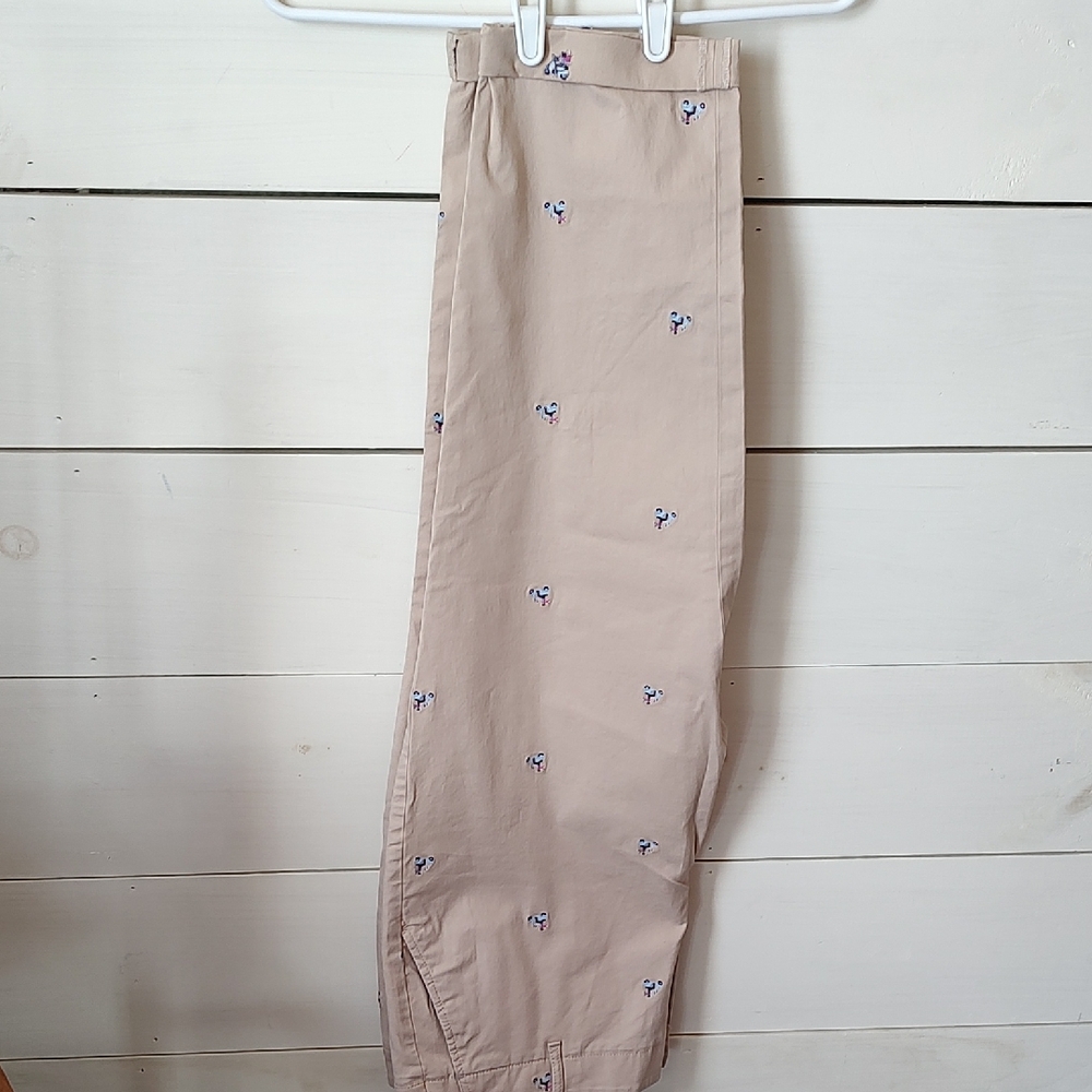 Talbots Beige Chinos with Scooter Girl Embroidery 16P